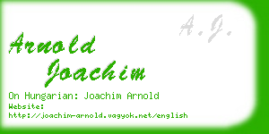 arnold joachim business card